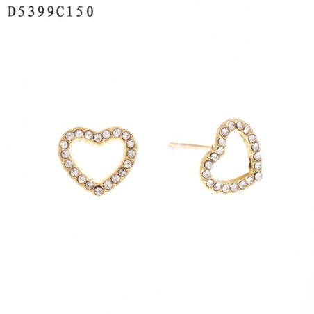 PENDIENTE CORAZÓN CON CIRCONITA/ORO/ACERO INOXIDABLE