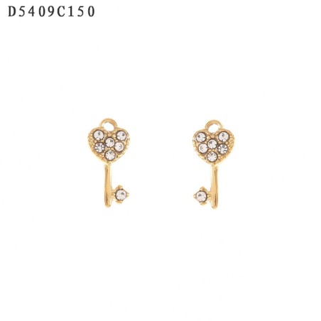 PENDIENTE LLAVE CON CIRCONITA/ORO/ACERO INOXIDABLE