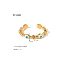 ANILLO OJOS ACERO 18K