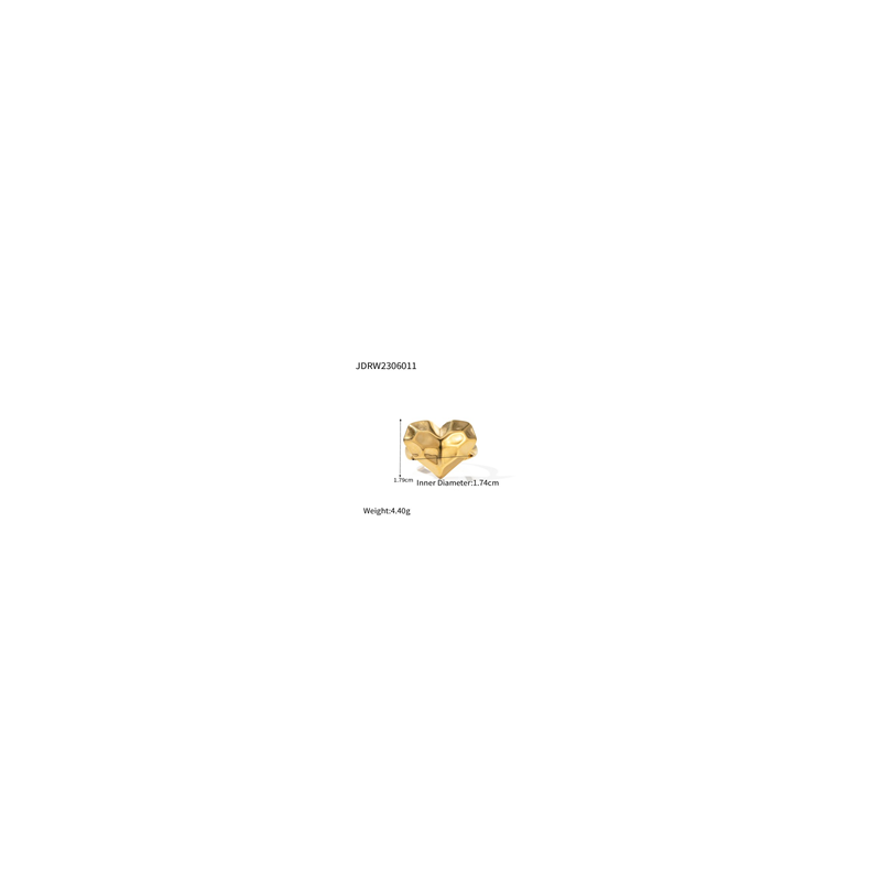 ANILLO CORAZÓN ACERO INOXIDABLE 18K
