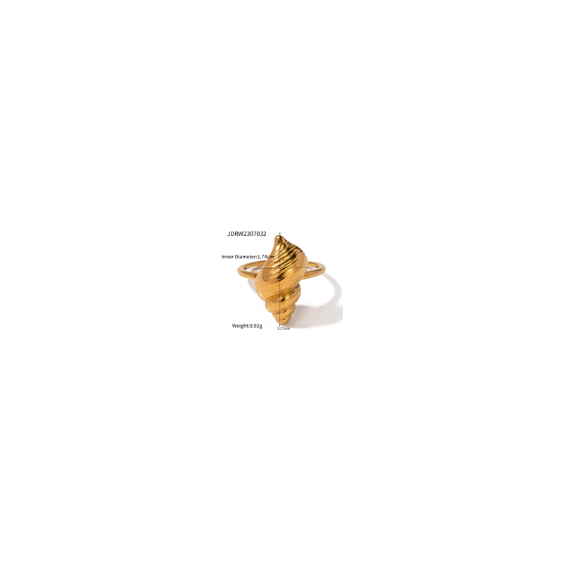 ANILLO CARACOLA ACERO INOXIDABLE 18K