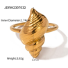 ANILLO CARACOLA ACERO INOXIDABLE 18K