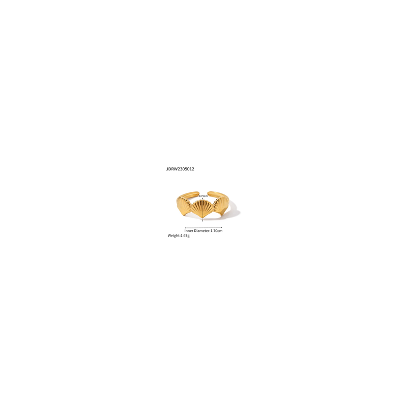 ANILLO CONCHA ACERO INOXIDABLE 18K