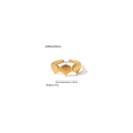 ANILLO CONCHA ACERO INOXIDABLE 18K