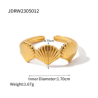 ANILLO CONCHA ACERO INOXIDABLE 18K