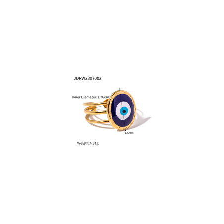 ANILLO OJO TURCO ACERO INOXIDABLE 18K