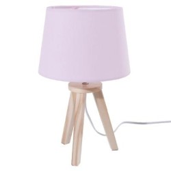 Lámpara rosa en madera